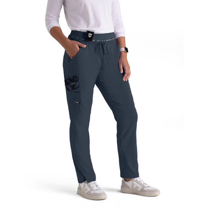 Serena 7-Pocket Mid-Rise Tappered Leg Scrub Pant - Petite