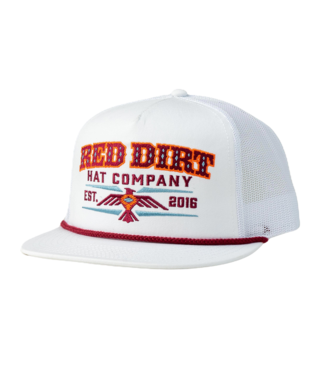 Red Dirt Aztec Thunderbird - White/White Red Rope 5 Panel