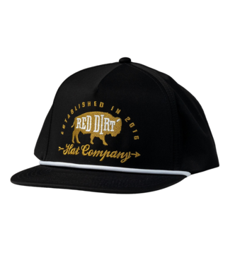 Red Dirt Fool’s Gold - Black/Black White Rope 5 Panel