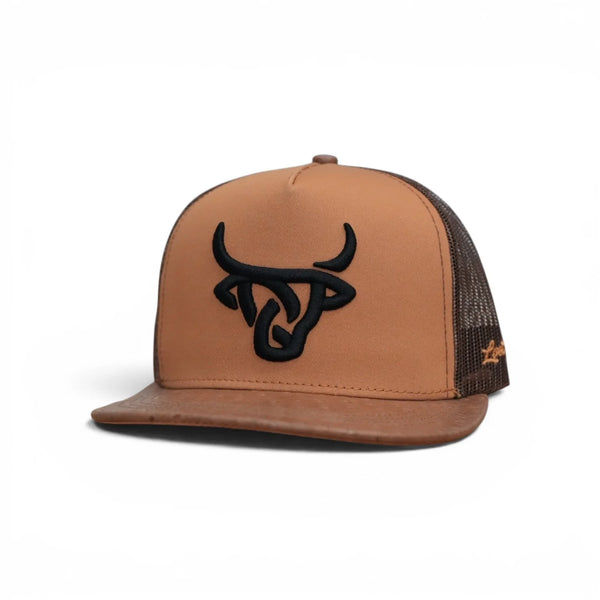 Lost Calf Ostrich Dark Flat Cap