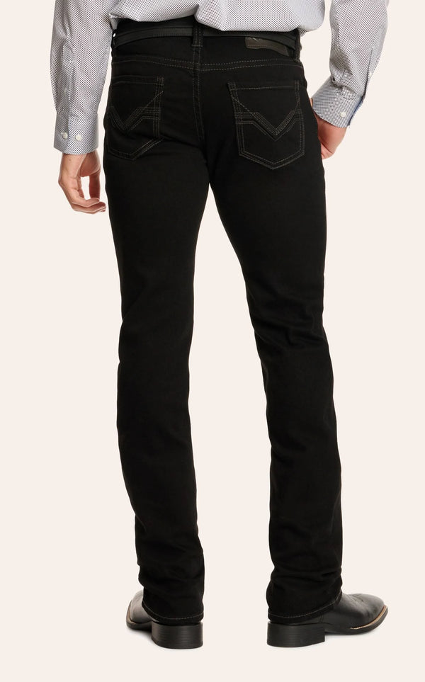 Rock & Roll Denim Men's Revolver Black Slim Fit Straight Leg Reflex Jeans