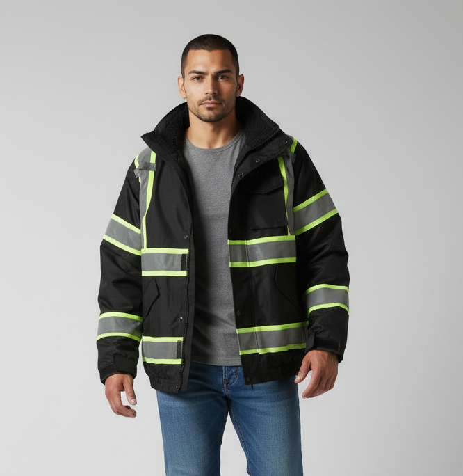 Waterproof Safety Jackets with Sherpa Linnig