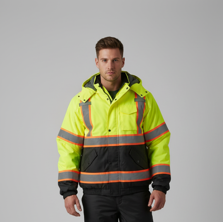 Waterproof Safety Jackets with Sherpa Linnig