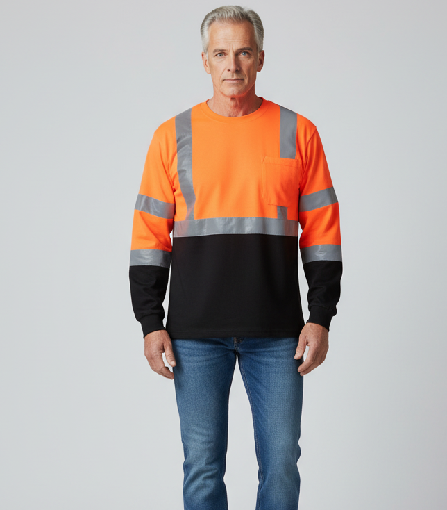 Men's Long Sleeved Safety T-Shirts