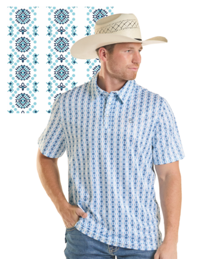 Panhandle Slim SS Polo Snap - Blue